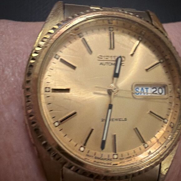 Vtg Seiko Automatic 7S26-3119 Mens Wrist Watch 21 Jewels Day/Date Gold Works GUC main image 13